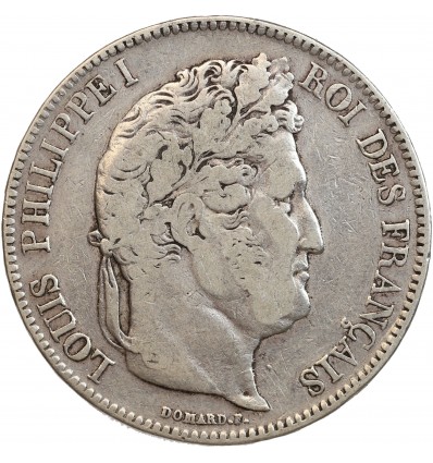 5 Francs Louis-Philippe Ier Tête Laurée Tranche En Relief