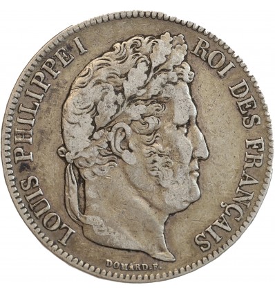 5 Francs Louis-Philippe Ier Tête Laurée Tranche En Relief