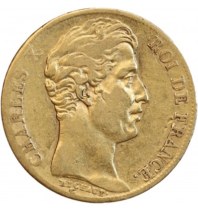 20 Francs Charles X Matrice du Revers à Quatre Feuilles et Demie