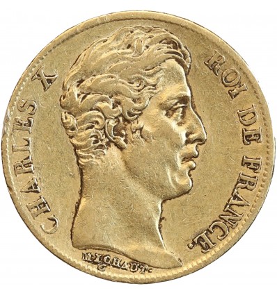 20 Francs Charles X Matrice du Revers à Quatre Feuilles et Demie