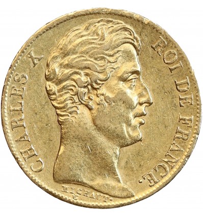 20 Francs Charles X Matrice du Revers à Quatre Feuilles et Demie