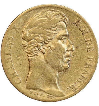 20 Francs Charles X Matrice du Revers à Quatre Feuilles et Demie