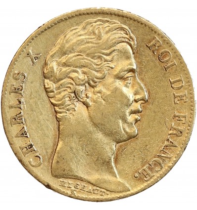 20 Francs Charles X Matrice du Revers à Quatre Feuilles et Demie