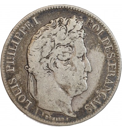 5 Francs Louis-Philippe Ier Tête Laurée Tranche En Relief