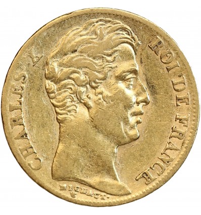 20 Francs Charles X Matrice du Revers à Quatre Feuilles et Demie