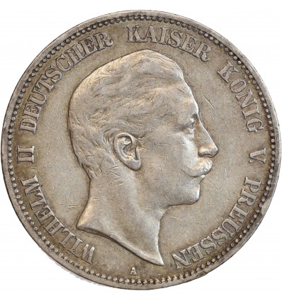 5 Marks Guillaume II - Allemagne Prusse Argent