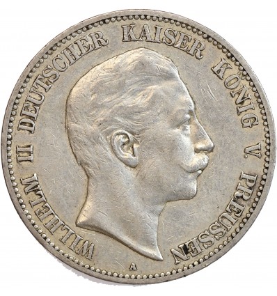 5 Marks Guillaume II - Allemagne Prusse Argent