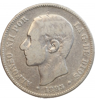 5 Pesetas Alphonse XII Espagne Argent