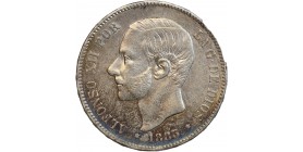 5 Pesetas Alphonse XII Espagne Argent