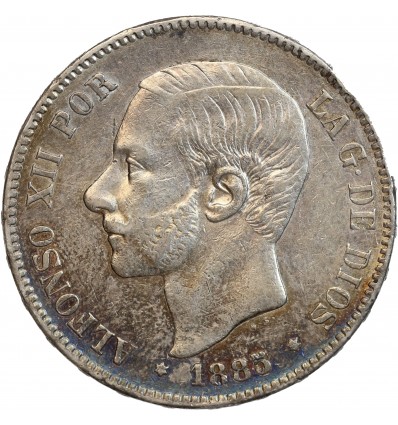 5 Pesetas Alphonse XII Espagne Argent