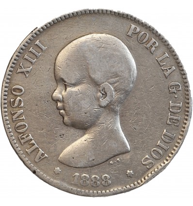 5 Pesetas Alphonse XIII 1er type Espagne Argent