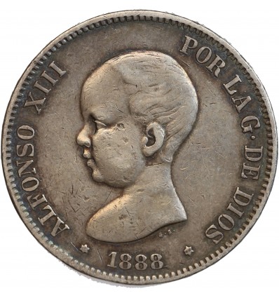 5 Pesetas Alphonse XIII 1er type Espagne Argent