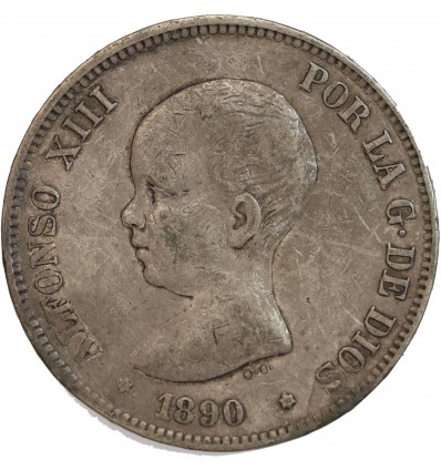 5 Pesetas Alphonse XIII 1er type Espagne Argent