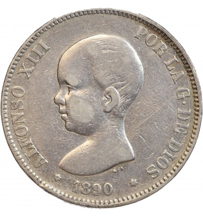 5 Pesetas Alphonse XIII 1er type Espagne Argent