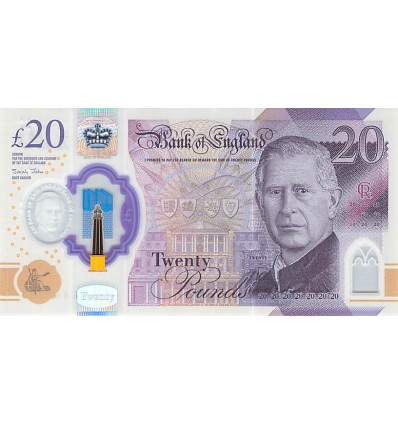 20 Livres Charles III - Polymer - Royaume-Uni - 2023 (2024)