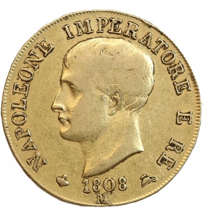 40 Lires Napoléon Impérator tranche en Relief - Italie Occupation Française