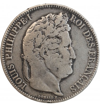 5 Francs Louis-Philippe Ier Tête Laurée Tranche En Relief