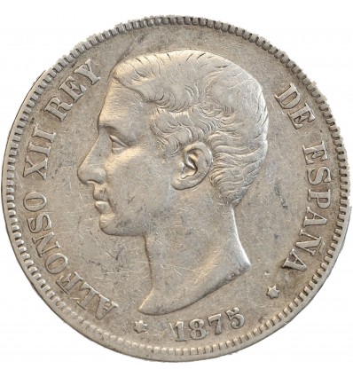 5 Pesetas Alphonse XII Espagne Argent