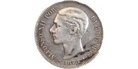 5 Pesetas Alphonse XII Espagne Argent