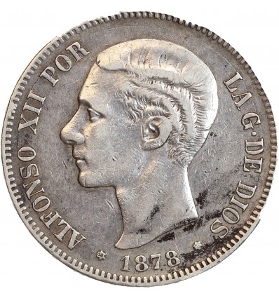 5 Pesetas Alphonse XII Espagne Argent