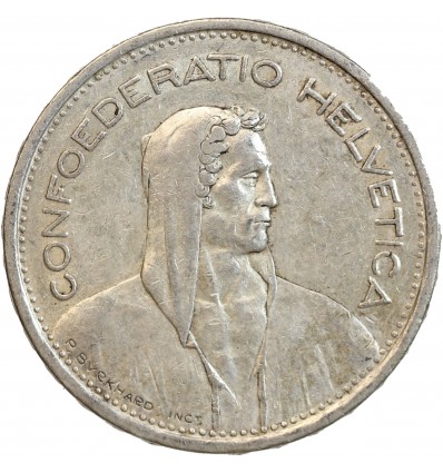 5 Francs Berger Suisse Argent - Confederation