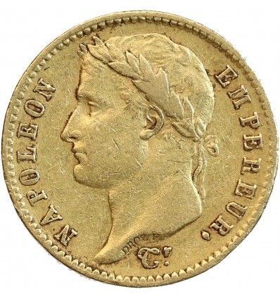 20 Francs Napoléon Ier Tête Laurée Revers Empire