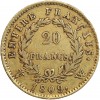 20 Francs Napoléon Ier Tête Laurée Revers Empire
