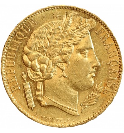 20 Francs Cérès Seconde République - Variété Levrette Oreille Basse