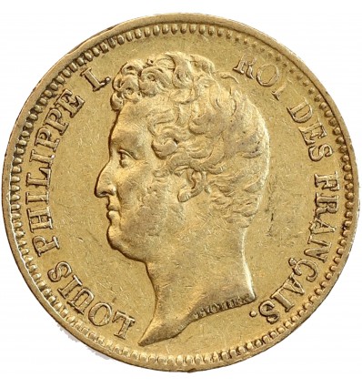 20 Francs Louis Philippe Ier Tête Nue - Tranche en Creux