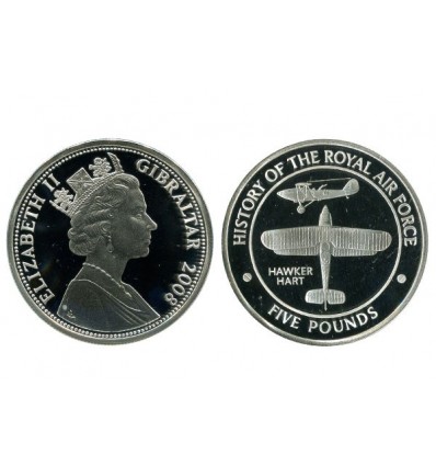 5 Livres Elisabeth II gibraltar argent