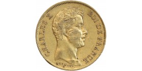 40 Francs Charles X - Tranche en Creux