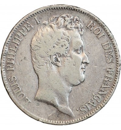 5 Francs Louis Philippe Ier Tête Nue Tranche en Creux