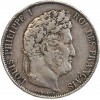 5 Francs Louis-Philippe Ier Tête Laurée Le I plus éloigné - Tranche en Relief