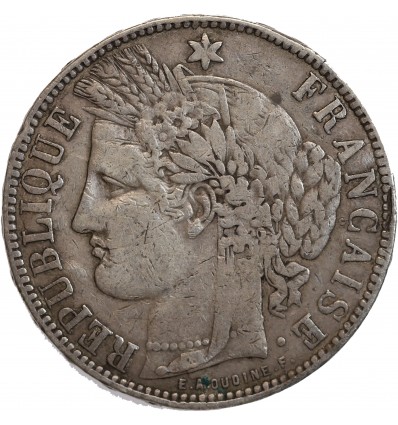 5 Francs Cérès Sans Légende Gouvernement de Défense Nationale