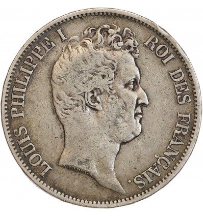 5 Francs Louis-Philippe Ier Tête Nue Tranche en Relief