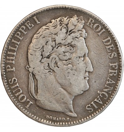 5 Francs Louis-Philippe Ier Tête Laurée Tranche En Relief