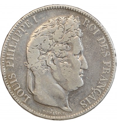 5 Francs Louis-Philippe Ier Tête Laurée Tranche En Relief
