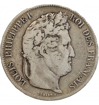 5 Francs Louis-Philippe Ier Tête Laurée Tranche En Relief