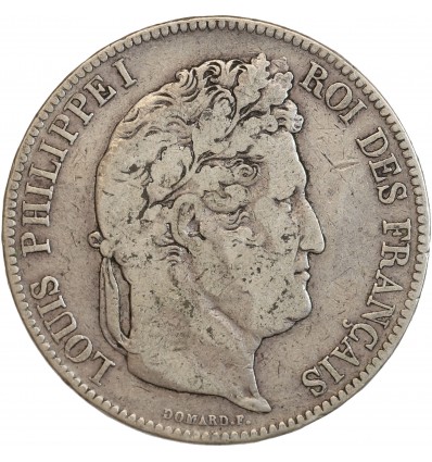5 Francs Louis-Philippe Ier Tête Laurée Tranche En Relief
