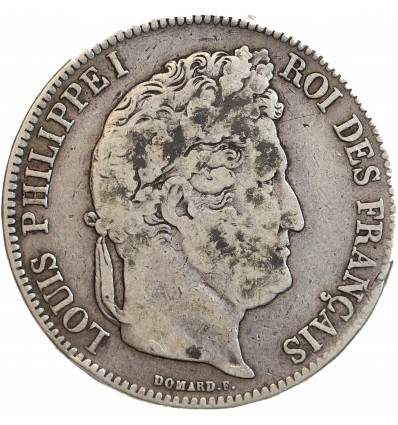 5 Francs Louis-Philippe Ier Tête Laurée Tranche En Relief