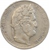 5 Francs Louis-Philippe Ier Tête Laurée Le I plus éloigné - Tranche en Relief