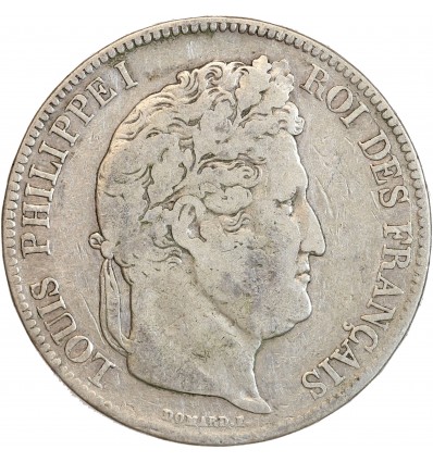 5 Francs Louis-Philippe Ier Tête Laurée Tranche en Relief