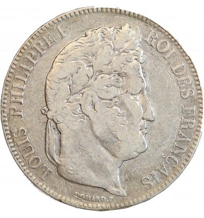 5 Francs Louis-Philippe Ier Tête Laurée Tranche En Relief