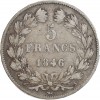 5 Francs Louis-Philippe Ier Tête Laurée Le I plus éloigné - Tranche en Relief