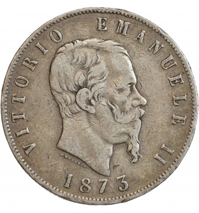 5 Lires Victor Emmanuel II Italie Argent - Italie Réunifiée