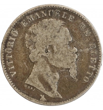 Avers : portrait à droite du roi Victor Emmanuel II