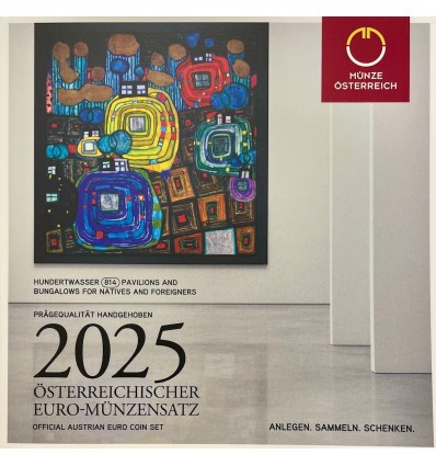 Coffret officiel d'euros de collection Autriche 2025 contenant 8 pièces de la 1 cent à la 2 euros