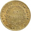 Revers : 40 francs dans une couronne formée de deux branches d'olivier nouées à leur base