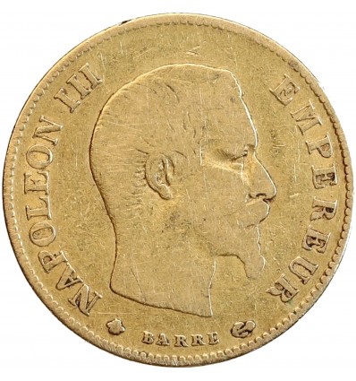 Avers : tête nue de Napoléon III à droite
