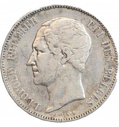 5 Francs Leopold Ier Tête Nue - Belgique Argent